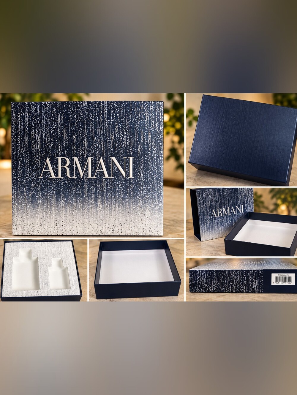 Giorgio Armani Navy and Silver Gradient Gift Box